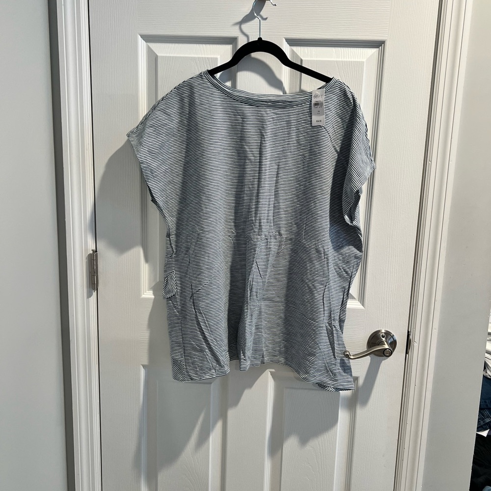 Loft blue and white striped tee xl